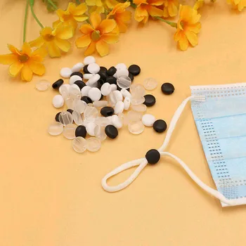 

50/100/200PCS Mask Elastic Rope Cord Lock Silica gel Stopper Buckle Drawstrings Elastic Cord Adjuster Mask Elastic Buckle