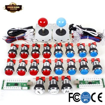 

Classic Arcade Contest DIY Retropie Cabinet Kits USB Encoder To Joystick PC Games + Chrome Plating LED Illuminated Push Button