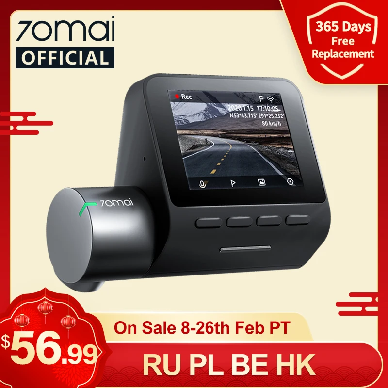 70mai Dash Cam Pro Plus 1944P Built in GPS ADAS 70mai Plus Car Dash Camera Dual Cam 70mai Plus A500 A500S Car DVR 24H Parking