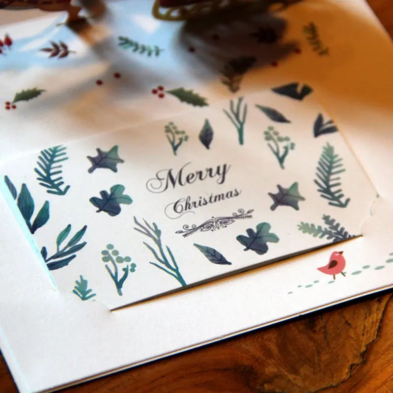  3D Christmas Stereo Greeting Cards Holiday Wish Card Party Invitation Card For Xmas - 4.00034E+12