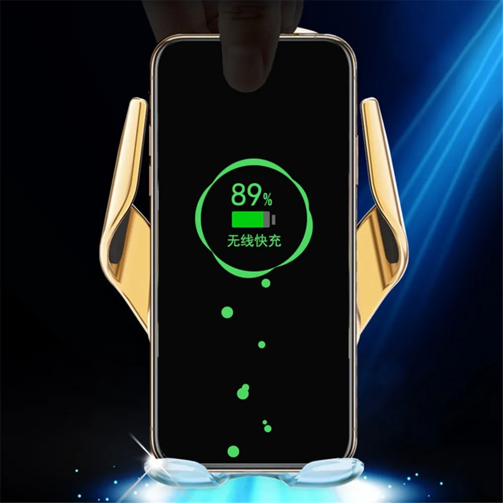 R9 smart sensor автомобильный беспроводной зарядный держатель для телефона простое Быстрое беспроводное зарядное устройство для huawei для iPhone X/8/XS/11 Pro Max