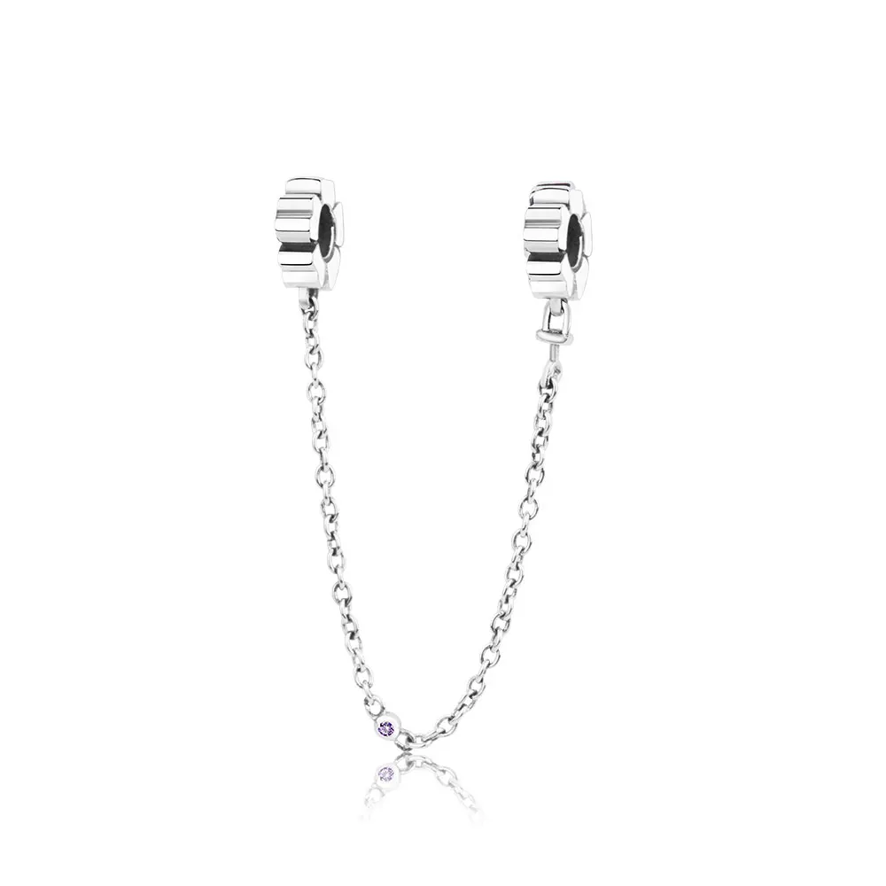 Wholesale Price 100% 925 Sterling Silver Gear Safety Chain Charm Beads Fit Bracelet Authentic Women DIY Berloque | Украшения и
