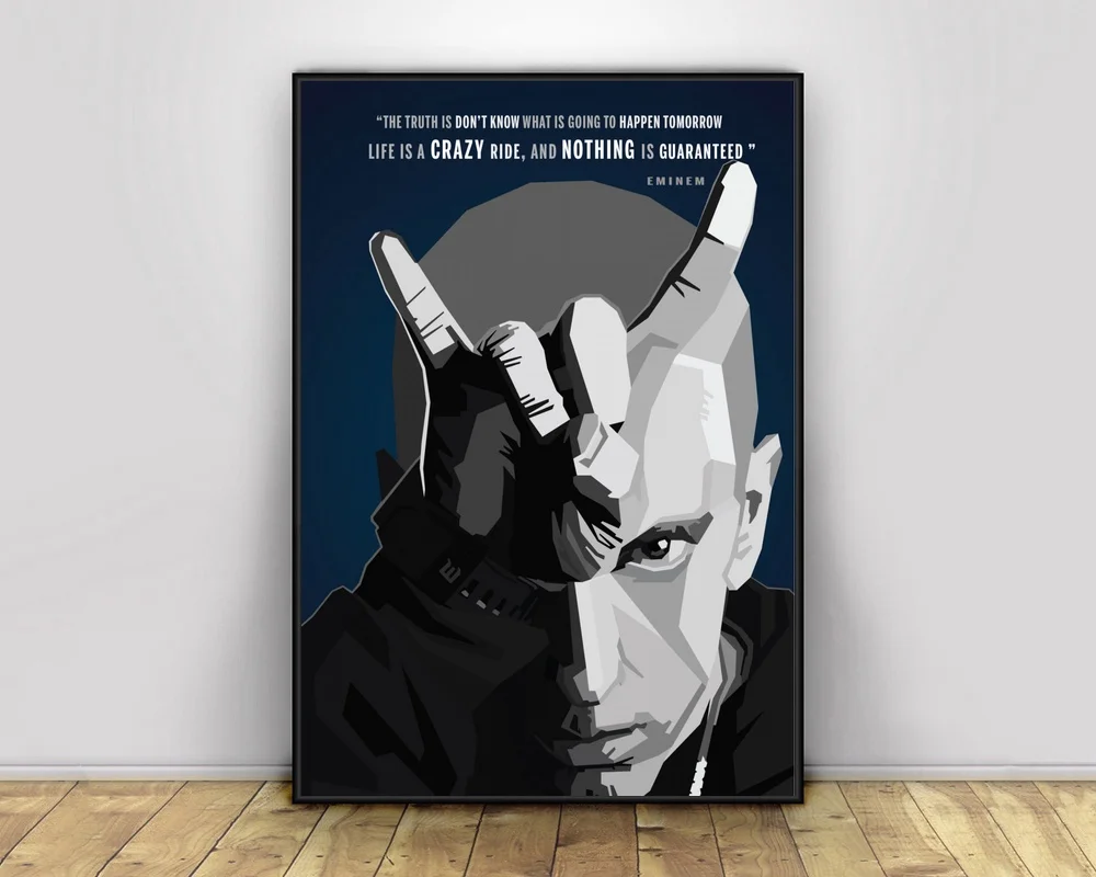 Hot Rap Music Star Eminem Art Silk Canvas Poster 13x20Inch Print For Decor 