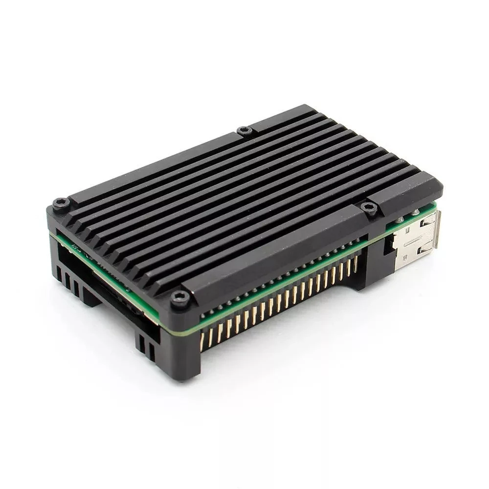 

Latest CNC Aluminum Alloy Case Shell Enclosure Cooling Fan Heat sink for Raspberry Pi 4