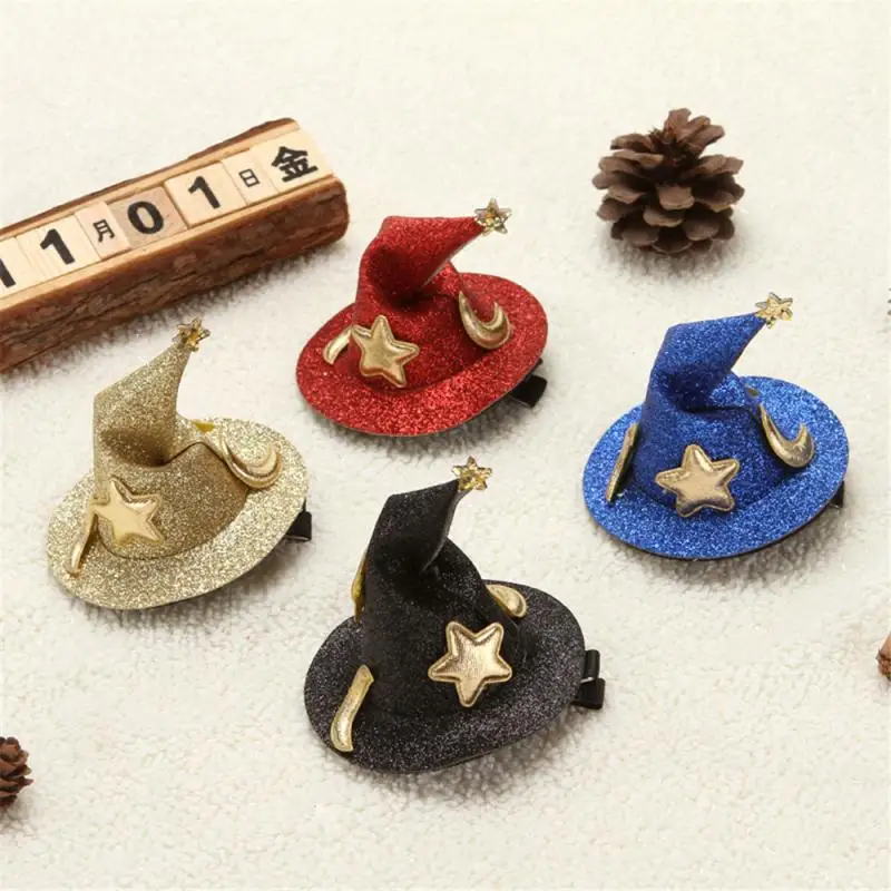 Children's Hairpin Halloween Gift Cute Wizard Hat Headdress Clip Gothic Party Costume Decoration Hair Accessories |