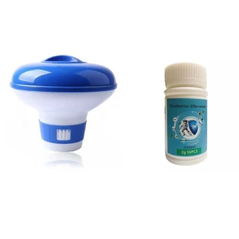 

100G/Bottle Pool Cleaning Effervescent Chlorine Tablet Swimming Pool Clarifier Chemical Floater Dispenser Home Clear