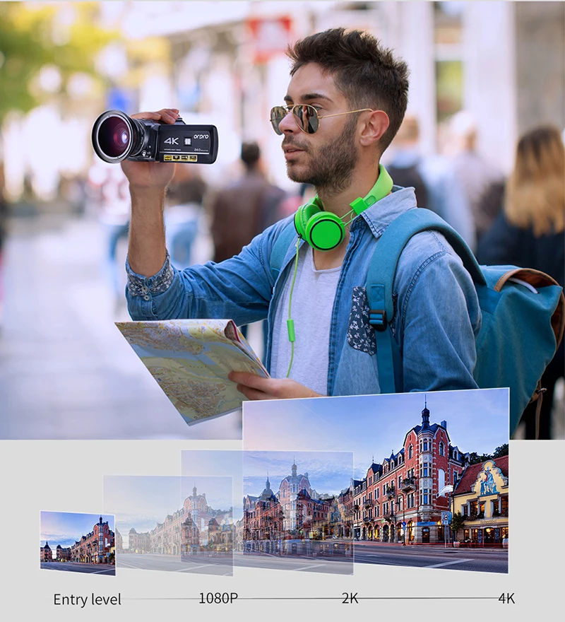 Video Camera 4K for Blogger, Ordro AC3 IR Night Vision WiFi Digital Cameras Professional, YouTuber Vlogging Camcorders  Full HD - Image 2