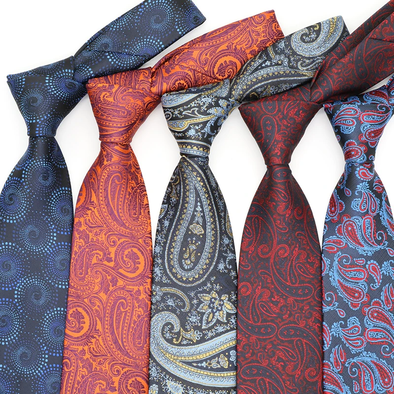 

8CM Jacquard Mens Ties Plaid Necktie Paisley Ties For Men Homme Cravate Gravata Corbatas Wedding Party Formal Dress For Groom