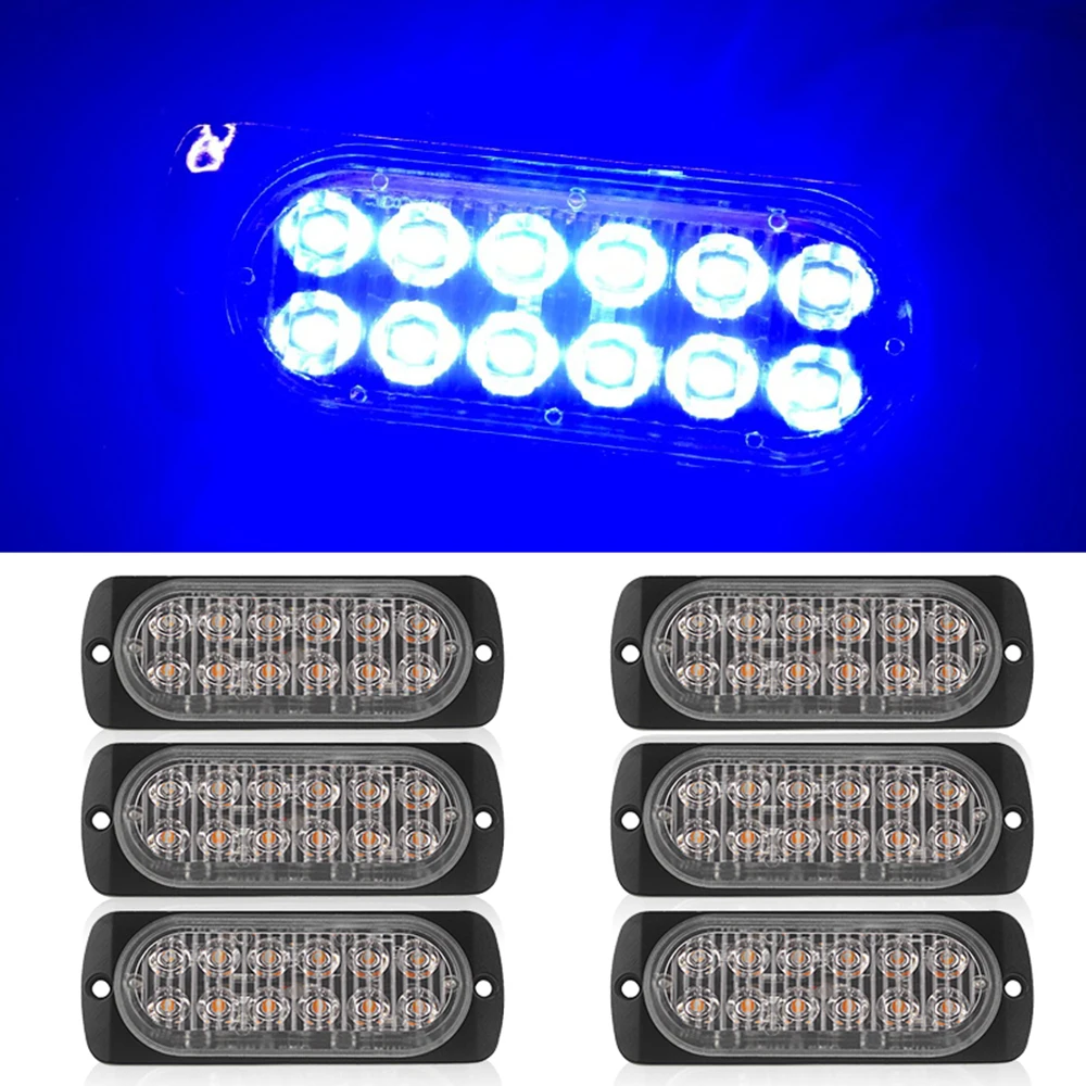 12LED лампы автомобиль грузовик Предупреждение светодиодные световые индикаторы "безопасно" 12 V-24 V 36W сиными супер-яркий 6 шт. в комплекте