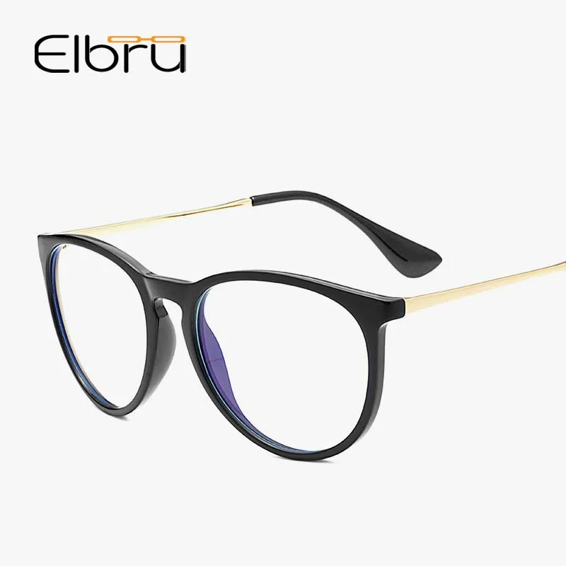 

Elbru Round Spectacle Frames Women Men Anti Blue Light Blocking Blue-ray Optical Glasses Frame Myopia Computer Eyeglasses Unisex