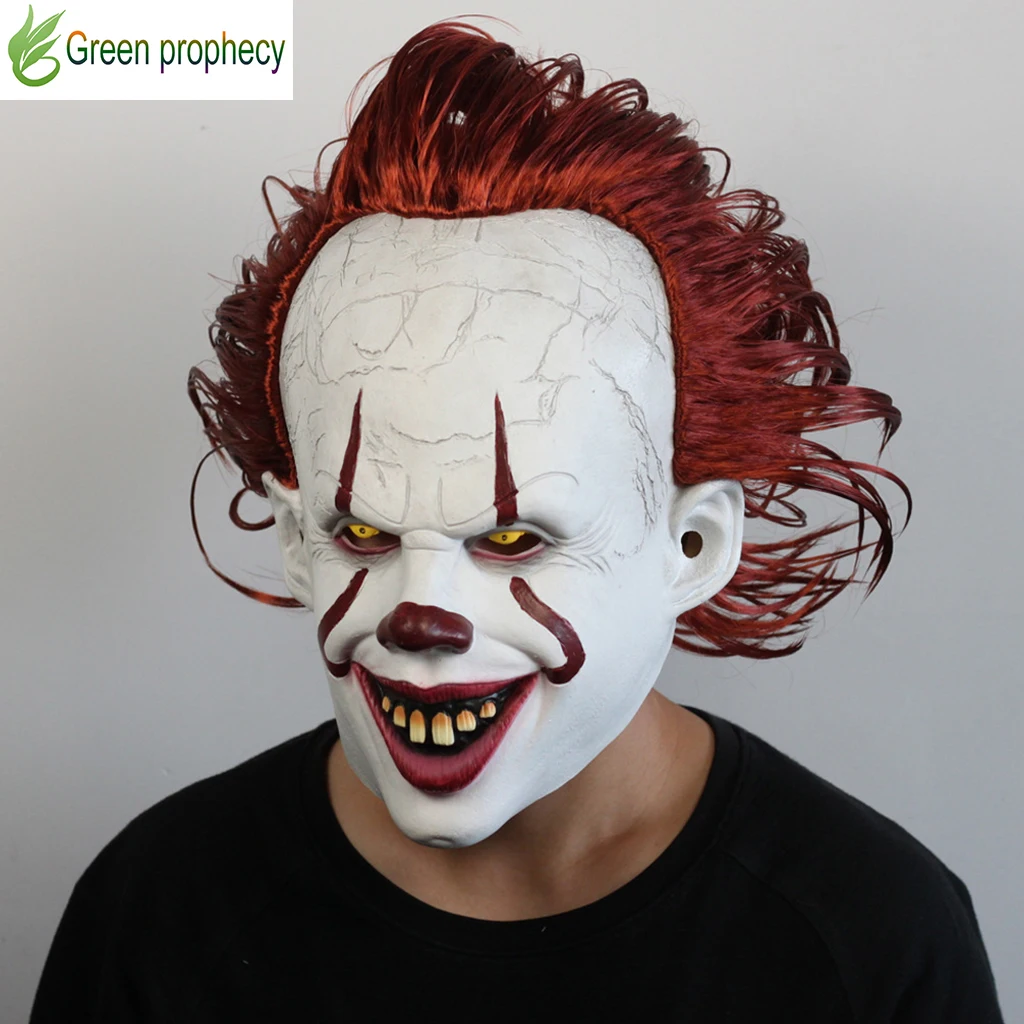Клоун Косплей Стивен Кинг это Pennywise Необычные Хэллоуин ужас маска для взрослых
