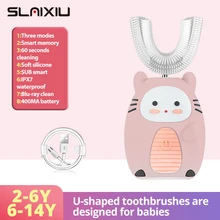 Smart 360 Degrees Kids Electric Toothbrush Silicon Automatic Ultrasonic Teeth Tooth Brush Cartoon Pattern Children NO BPA