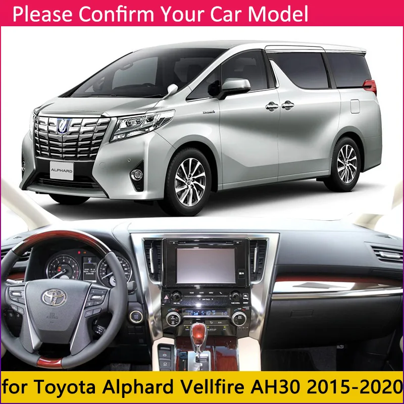 Для Toyota Alphard Vellfire 10 20 30 2002~ AH10 AH20 AH30 Противоскользящий коврик на приборную панель солнцезащитный коврик для приборной панели автомобиля аксессуары - Название цвета: AH30 2015-2020
