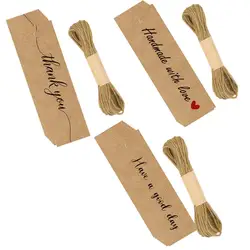 Etiqueta do envoltório do presente do papel de embalagem de 50 pces com 10m fio natural da juta para o casamento natal dia de ação de graças presente packagi
