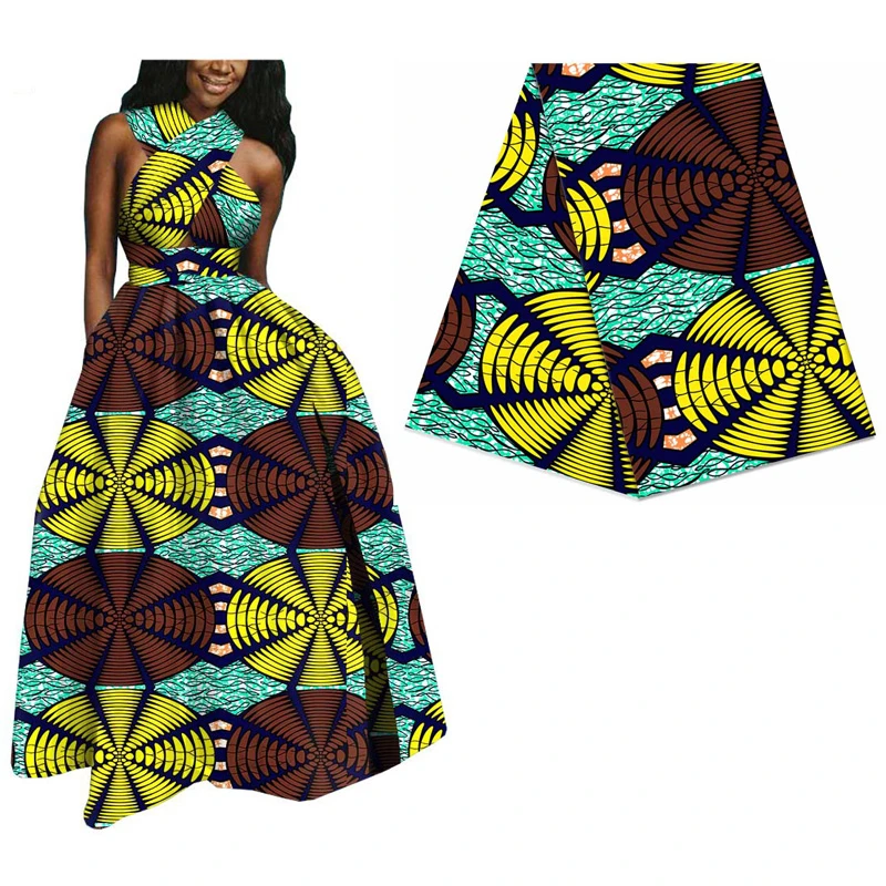 Двусторонний принт африканская настоящая восковая ткань для женщин платье дизайн батик ткань Анкара настоящая голландская восковая ткань 562