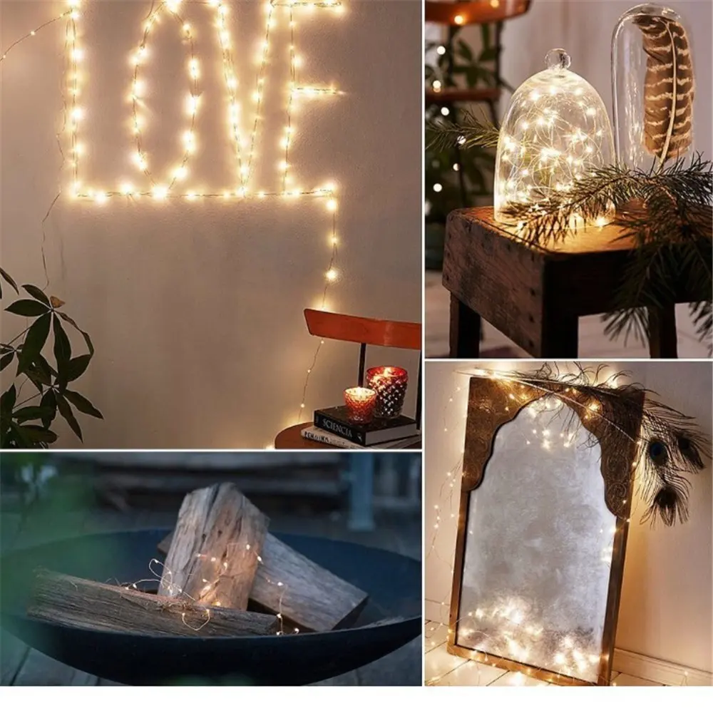 Сказочный светодиодный светильник s 10LED/M 10M 5M 2M 3XAA на батарейках праздничный для