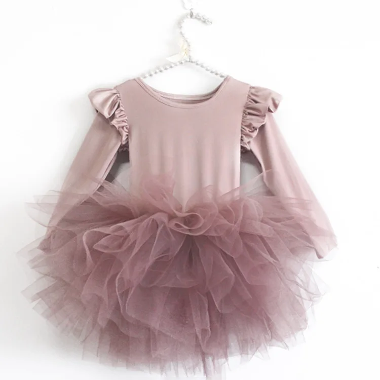 Baby Girl Princess Tulle Dress Fluffy Long Sleeve Infant Toddler Puffy Dress Tutu Black Green Party Pageant Dance Clothes 1-10Y baby girl skirt clothes