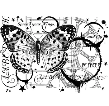 

Butterfly Background Clear Stamp for Scrapbooking Transparent Silicone Rubber DIY Photo Album Decor 108