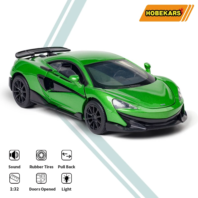 

HOBEKARS 1:32 Diecasts & Toy Vehicles Simulation 600LT Alloy Metal Pull Back Sport Car With Acousto-optic Children Gifts Toys