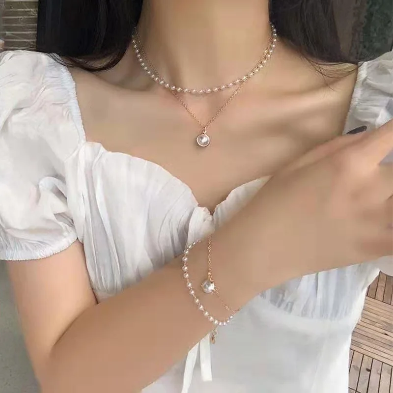 South Korea Fashion Multilayer Pearl Long Necklace Vintage Bohemian Gold Portrait Coin Pendant Necklaces For Women | Украшения и