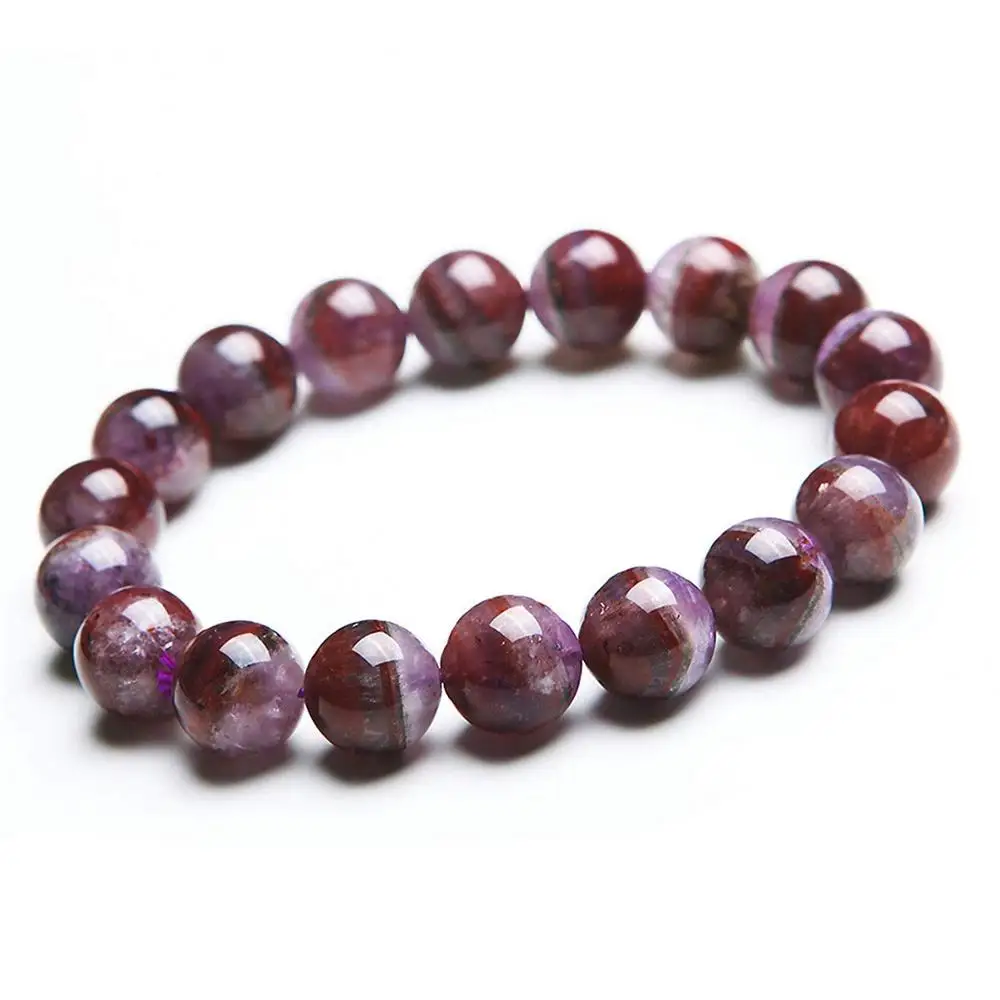 

12mm Natural Canada Auralite 23 Beads Bracelet For Women Lady Man Crystal Purple Red Round Beads Fashion Bracelet Jewelry AAAAA