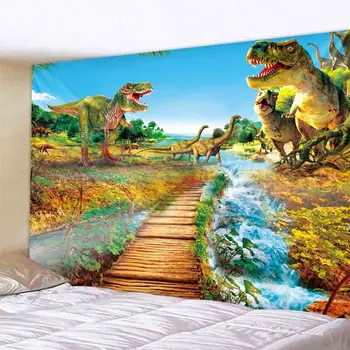 

WOSTAR macrame tapestry wall hanging bed blanket bedroom decoration jurassic dinosaur king cartoon child psychedelic tapestry