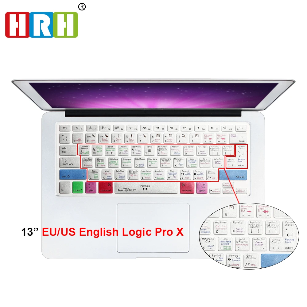 

1PC Logic Pro X Keyboard Cover Shortcut Printed Cover for MacBook Air Pro Retina 13" 15" 17" iMac Wireless & MacBooks