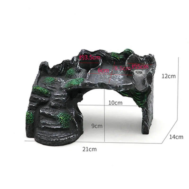 Resin Turtle Reptile Platform for Aquarium Decoration, Climb Ramp, Water and Aquatic Fish Tank, Ornament Decor