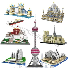 new mini-block architectural model, Paris Eiffel Tower, Big Ben. Building block model of Potala Palace in Notre Dame de Paris