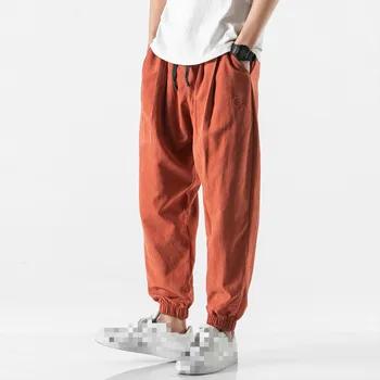 

High Waist Hip Hearm Slim Pants Male Simple Wild Summer Fashion Sport Solid Men Trouser Korean Cotton Pantlones
