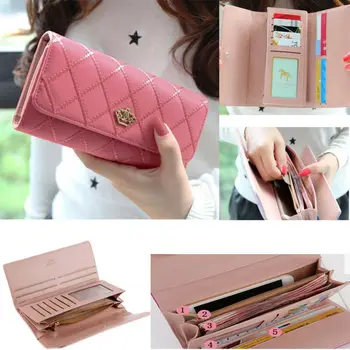 

Fashion Women Lady Clutch PU Leather Long Wallet Lady Card Holder Purse Handbag