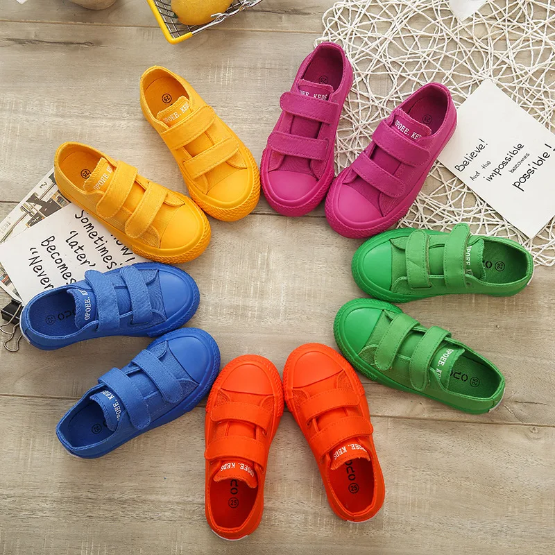 2024 New Autumn Kids Canvas Shoes Breathable Boys Girls Fashion Sneakers Children Candy Color Sport Shoes Chaussure Enfant 2