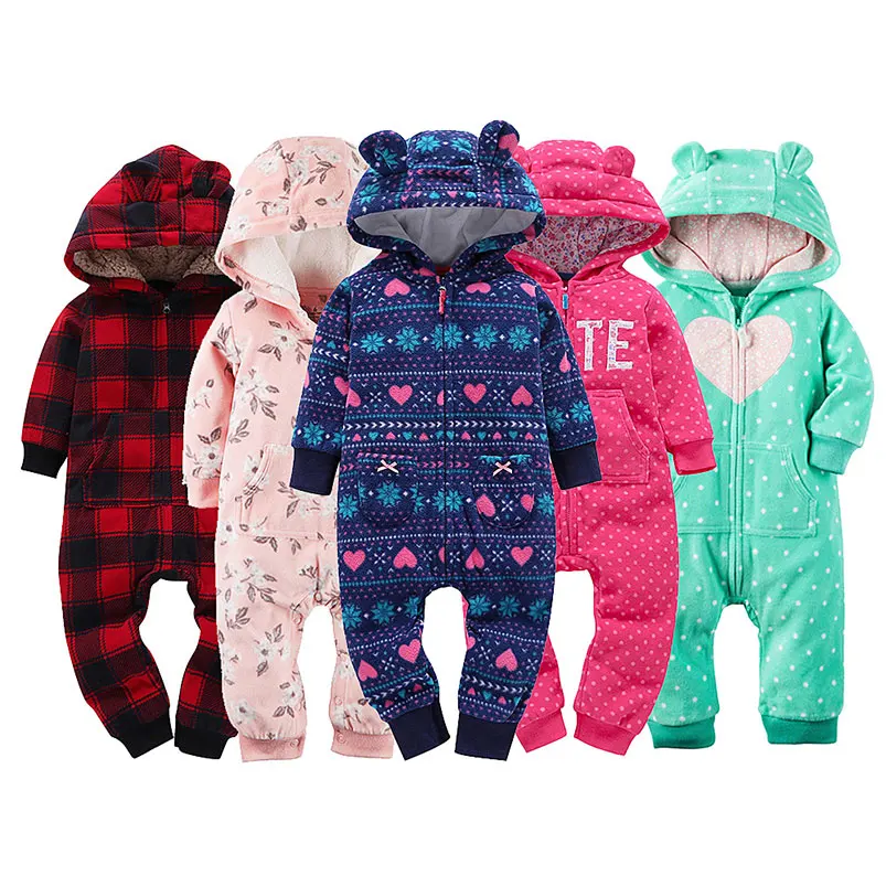 

Baby Infant Romper Hooded Jumpsuit Playsuits Zipper Polar Fleece Cotton Kids Children's Clothing 0-24 Months Mobile Phone Cases