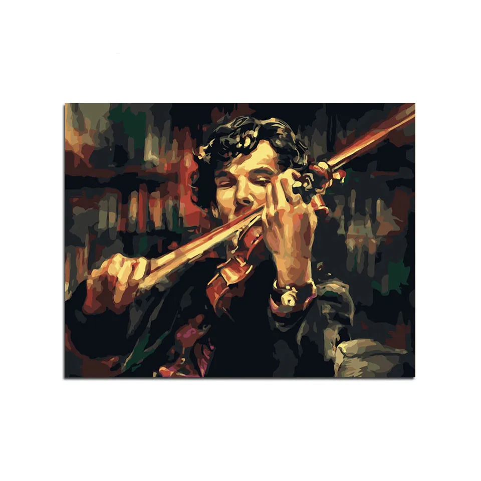 

Sherlock Holmes Violin DIY Digital Painting By Numbers Acrylic Paint Abstract Modern Wall Art Canvas Painting For Home Decor