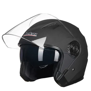 

JIEKAI Motorcycle Helmet Open Face Moto Helmet Motocicleta Cascos Para Moto Racing Motorcycle Vintage Helmets Double Lens Black
