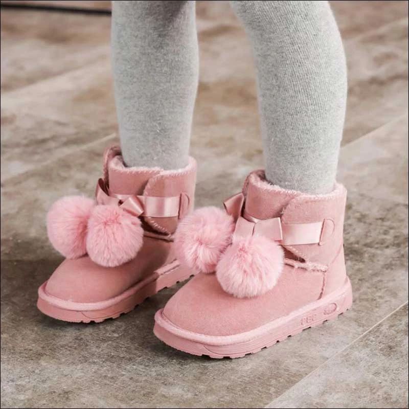 girls pink fur boots