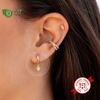 

Silver Hoop Earrings 925 Smooth Round Circle Unique Crystal Zircon Circle Hoop Earrings for Women Fashion Jewelry Accessories