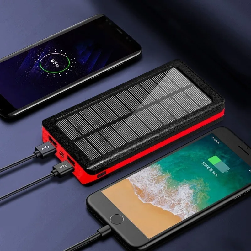 powerbank for phone 2021 80000mAh Solar Powerbank Phone Fast Charger Portable with LED Light 4 USB Ports External Battery for Xiaomi Iphone Samsung best portable phone charger