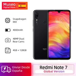 Глобальная версия Xiaomi Redmi Note 7 4 Гб 128 Гб Камера 48 МП Восьмиядерный процессор Snapdragon 660 6,3 дюйма FHD + мобильные телефоны QC4.0 4000 мАч