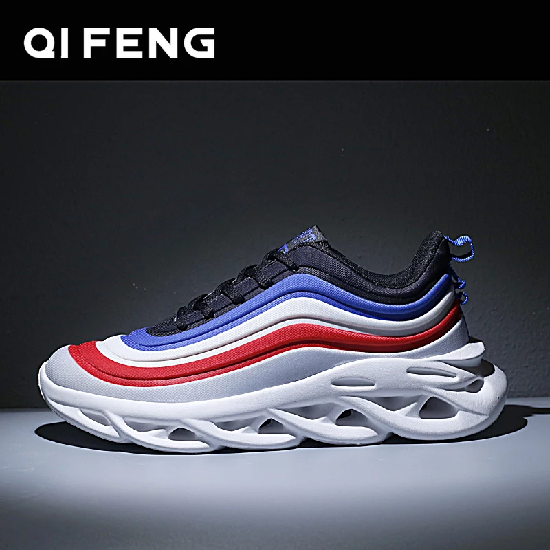 2021 Summer Men Fashion Running Shoes Soft Air Mesh Sock Sneakers Teenage Light White Footwear Sport Trendy Shoes Lace-Up Chunky