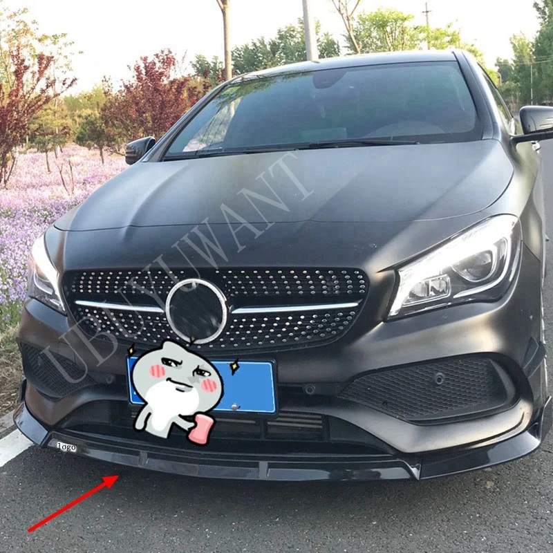 

For Mercedes-Benz CLA W117 CLA200 CLA180 CLA250 2016-2018 Car ABS Front Lip Spoiler Auto Diffuser Bumper Protector Decoration