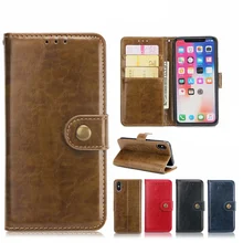 Чехол-книжка для iPhone 7, 8 Plus, XS, X, 6 S, 6, SE, 5S, 5, кожаный чехол, роскошный чехол, подставка, металлическая кнопка, чехол-книжка, кошелек, Hoesje