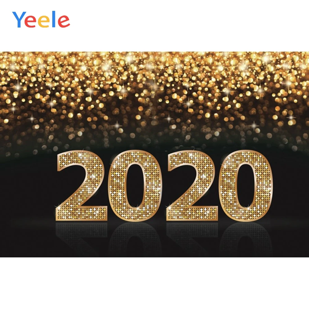 OUYIDA 7X5FT Gold Glitter Backdrop Happy New Year 2021 Gold Bokeh Spots Vinyl Backdrop for Birthday Party Pictures Photo Booth Shoot Festival Prom Dance Decor Wedding PCK45A