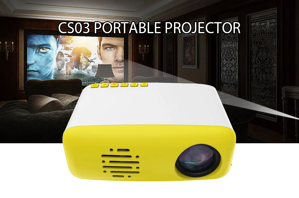 CS03 Мини светодиодный Умный домашний проектор 320x240/400-600 люмен/HDMI/TF/USB