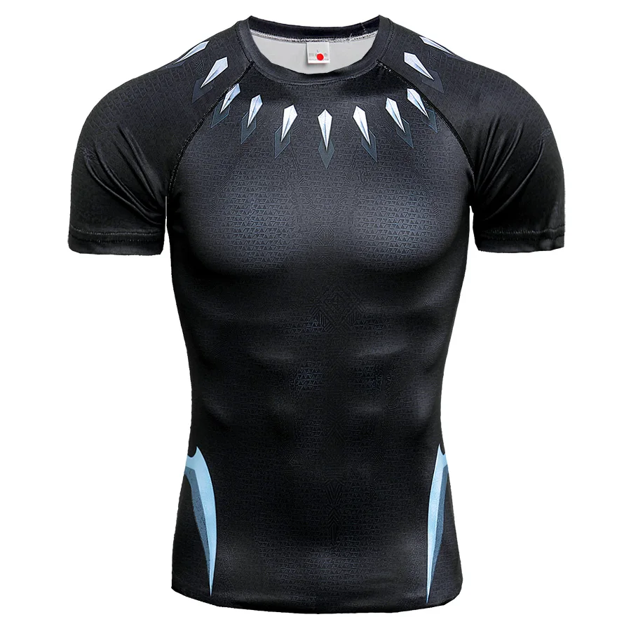 Крутая спортивная мужская футболка для фитнеса, бега, футболки 3D, быстросохнущие компрессионные колготки, футболки, топы для спортзала, облегающие мужские футболки, спортивная одежда