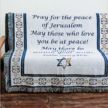 

Christmas Decorations for Home Nordic Mediterranean Style Letter Pattern Sofa Blanket 130cmX160cm Weighted Blanket