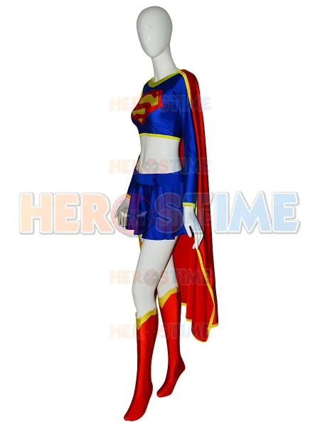 Новейший костюм супердевушки супергерой спандекс женское платье супердевочка Косплей Костюм на заказ