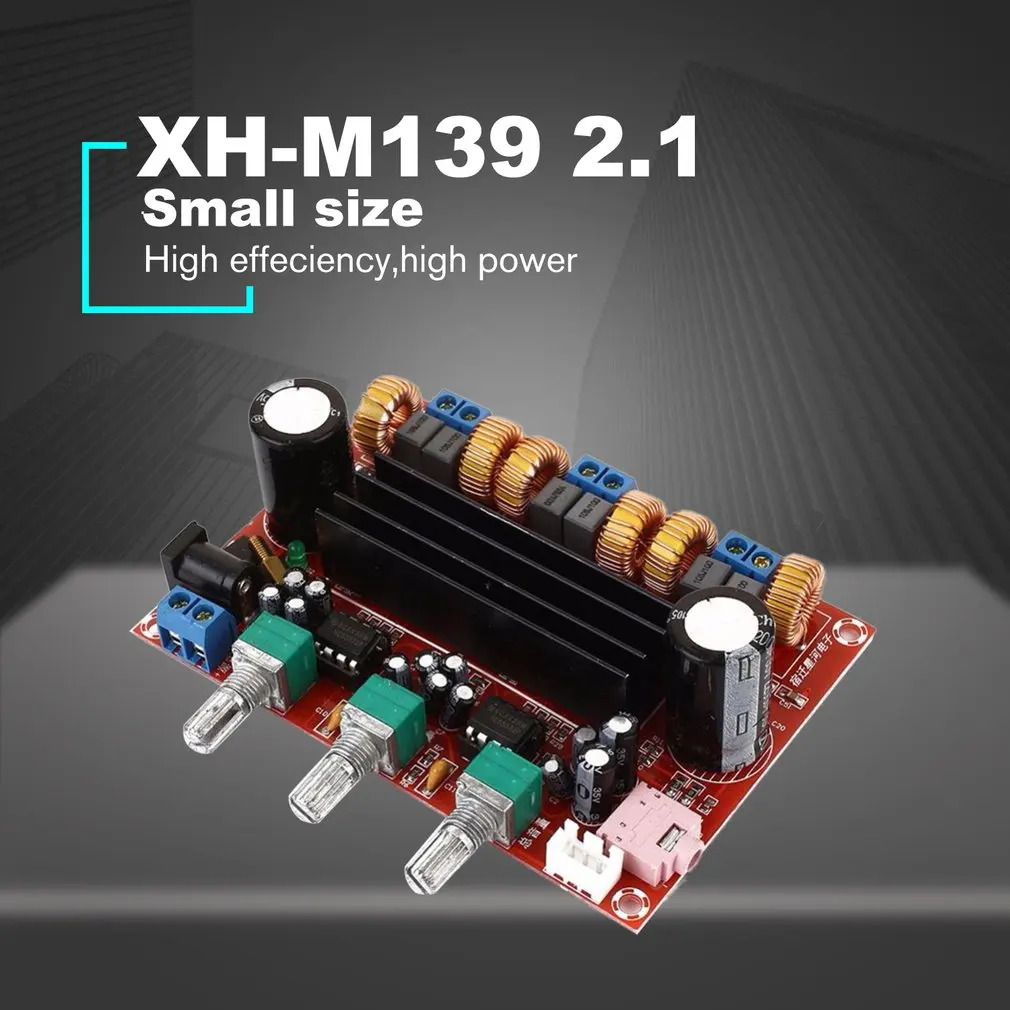 XH-M139 12В-DC24V 50 Вт+ 50 Вт+ 100 Вт 2,1 трехканальный цифровой сабвуфер TPA3116D2 усилитель мощности плата D3-005