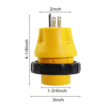 

RV Electrical Adapter Plug 15 AMP Male to 30 AMP Female - for Motorhome