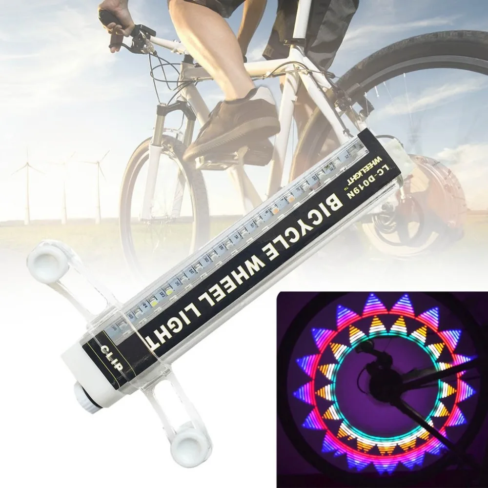 Bicycle Rim Light Cycling Wheel Spoke Lamp 16 LED 42 Patterns Lights Bike USA